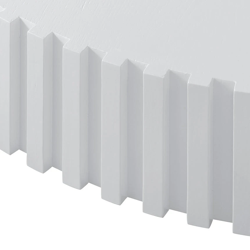 Oak Round Coffee Table - White 6 Oak Round Coffee Table - White - Image 6