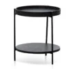 44cm Round Side Table - Full Black