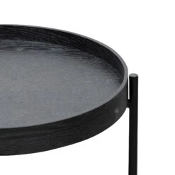 90cm Round Coffee Table - Full Black