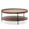 90cm Round Coffee Table - Walnut
