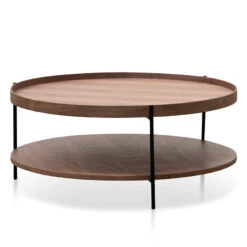 90cm Round Coffee Table - Walnut
