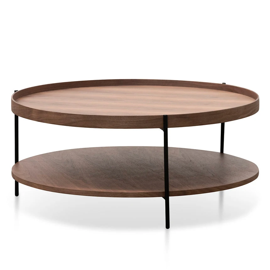 90cm Round Coffee Table - Walnut