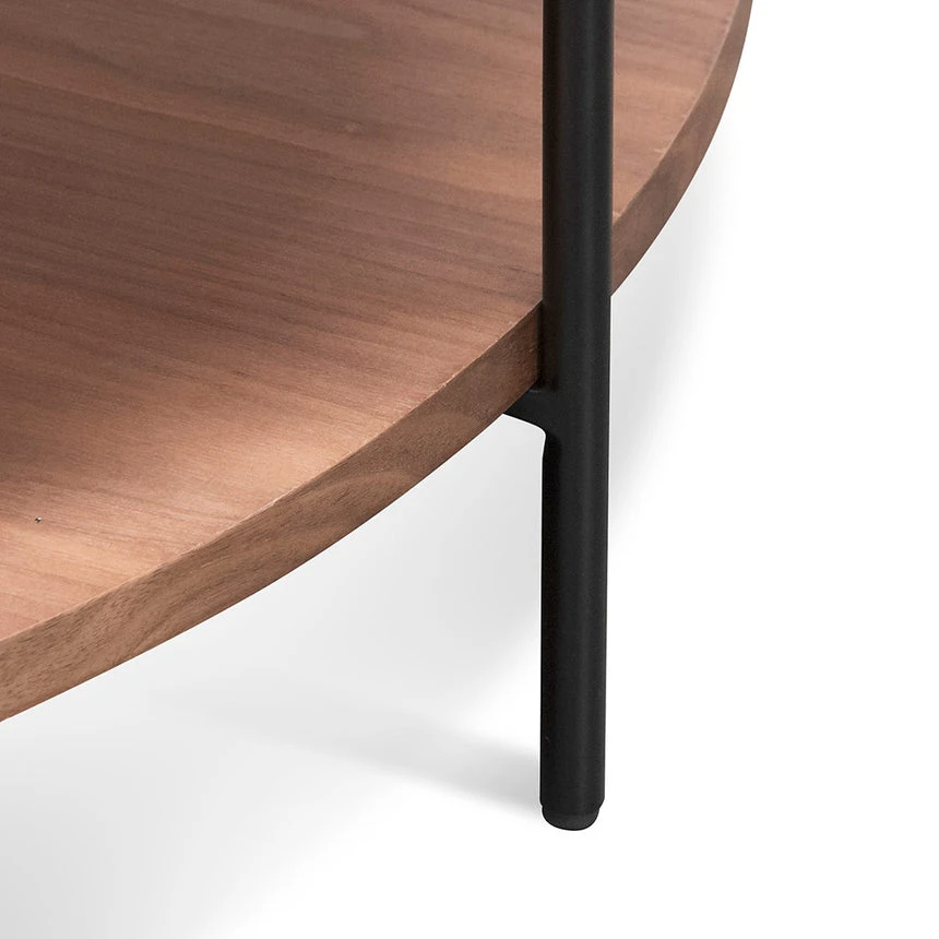 90cm Round Coffee Table - Walnut - Image 7