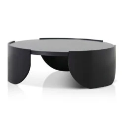 1.1m Round Coffee Table - Black