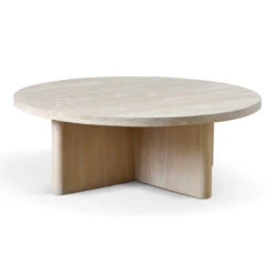 Travertine Marble 100cm Round Coffee Table - White Wash -Calibre Furniture Sales Store CF8666 NITravertineMarble100cmRoundCoffeeTable Natural 3 860x 96ed6a8d 4bc0 4fb7 a220 c389965466c9