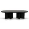 1.3m Pill Shape Coffee Table - Textured Espresso Black