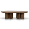 1.3m Pill Shape Coffee Table - Caramel Oak