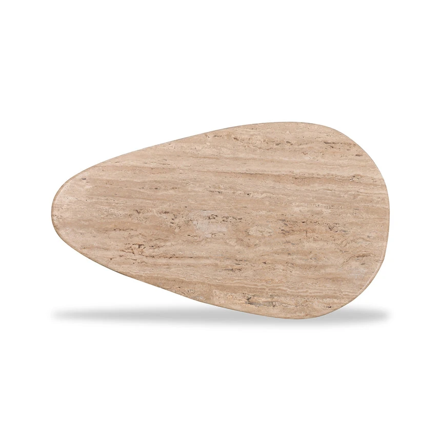 1.2m Travertine Top Oval Coffee Table - Walnut - Image 12