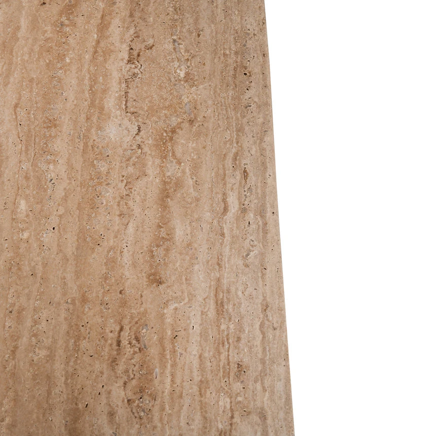 1.2m Travertine Top Coffee Table - White Base - Image 8