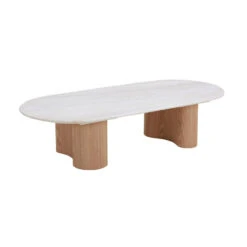 1.5m Travertine Top Coffee Table - Natural