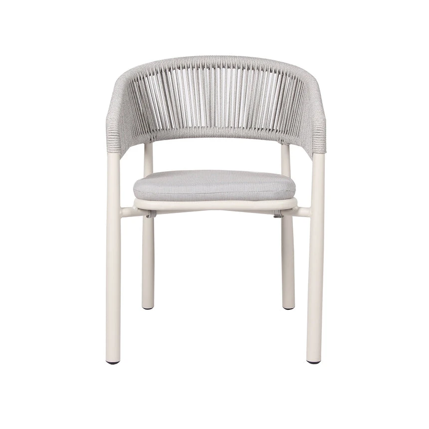 Sand White Outdoor Dining Chair - Light Grey (Set Of 2) 4 Sand White Outdoor Dining Chair - Light Grey (Set Of 2) - Image 4