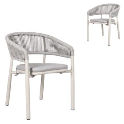 Sand White Outdoor Dining Chair - Light Grey (Set Of 2)