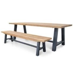 Outdoor Wooden Bench - Natural Top And Black Legs -Calibre Furniture Sales Store DSC 5232 860x 823c2958 0989 462e b937 61e01691442b