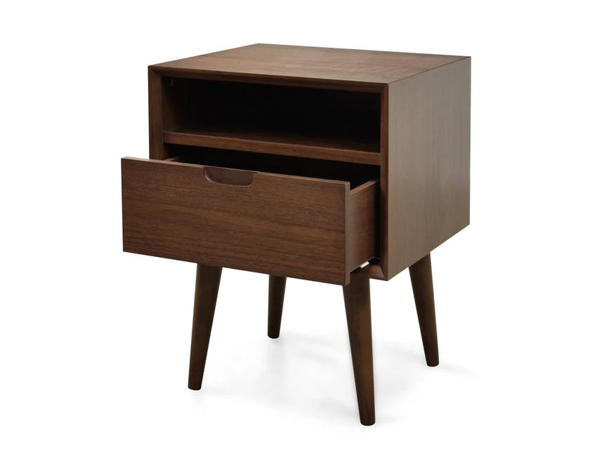 SQ Wooden Bedside Table - Walnut - Image 3