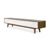 2.1m Scandinavian Lowline TV Entertainment Unit - Walnut
