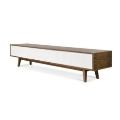 2.1m Scandinavian Lowline TV Entertainment Unit - Walnut