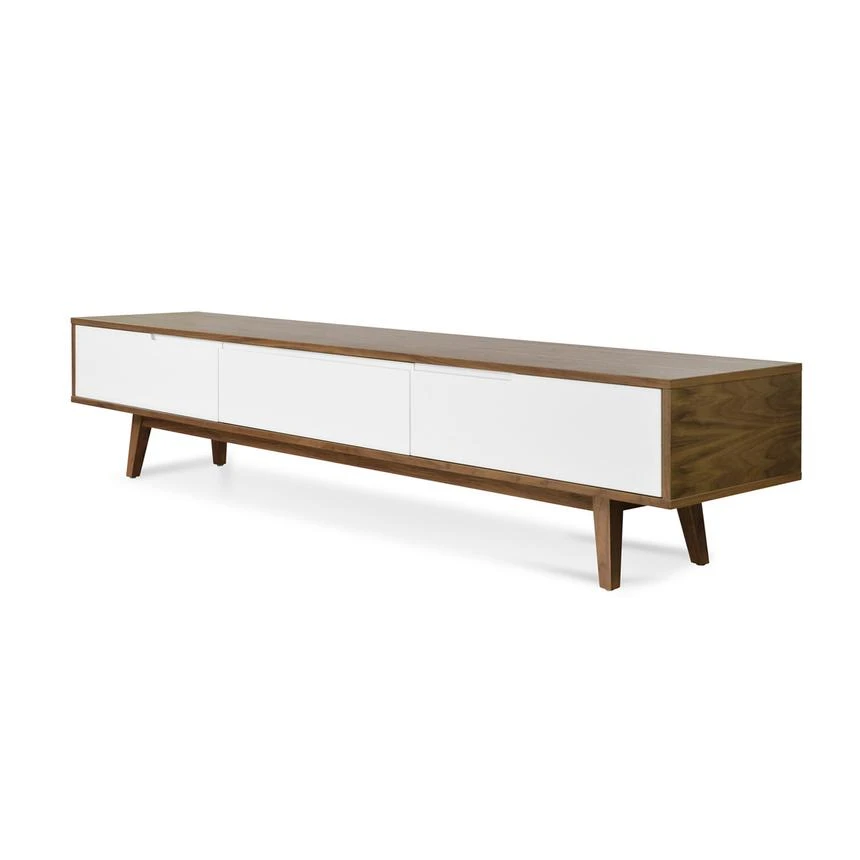 2.1m Scandinavian Lowline TV Entertainment Unit - Walnut