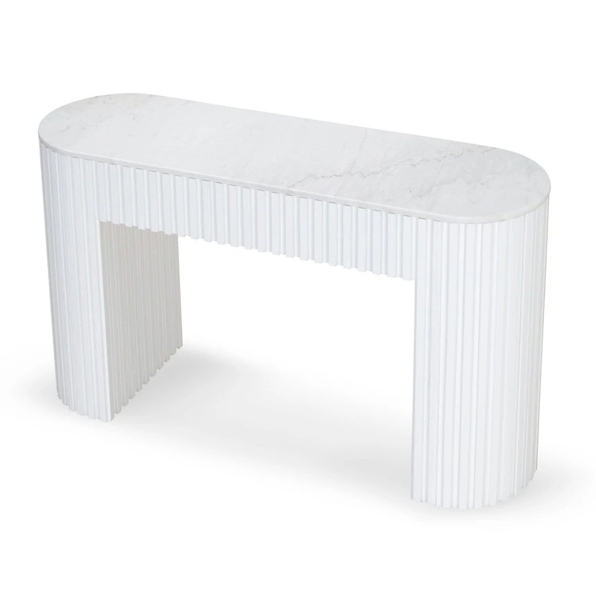 1.5m Marble Console Table - White - Image 3