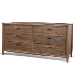 6 Drawer Wooden Chest - Walnut