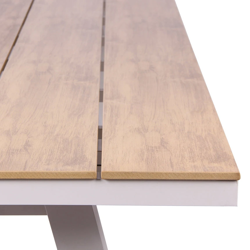 2.3m Sand White Outdoor Dining Table - Natural - Image 5