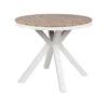 90cm Round Sand White Outdoor Dining Table - Natural