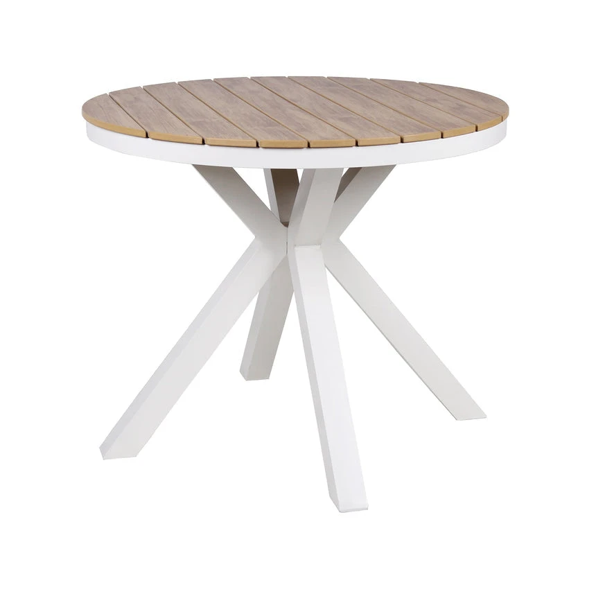 90cm Round Sand White Outdoor Dining Table - Natural 1 90cm Round Sand White Outdoor Dining Table - Natural