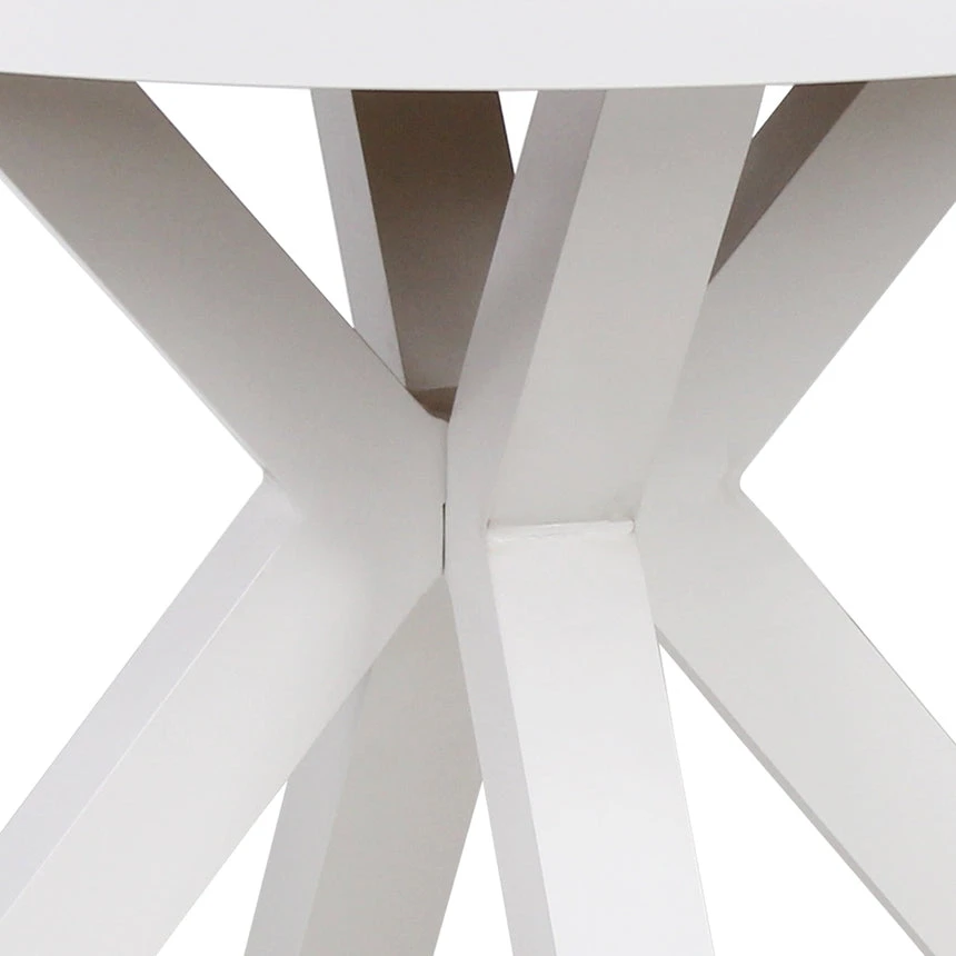 90cm Round Sand White Outdoor Dining Table - Natural 7 90cm Round Sand White Outdoor Dining Table - Natural - Image 7