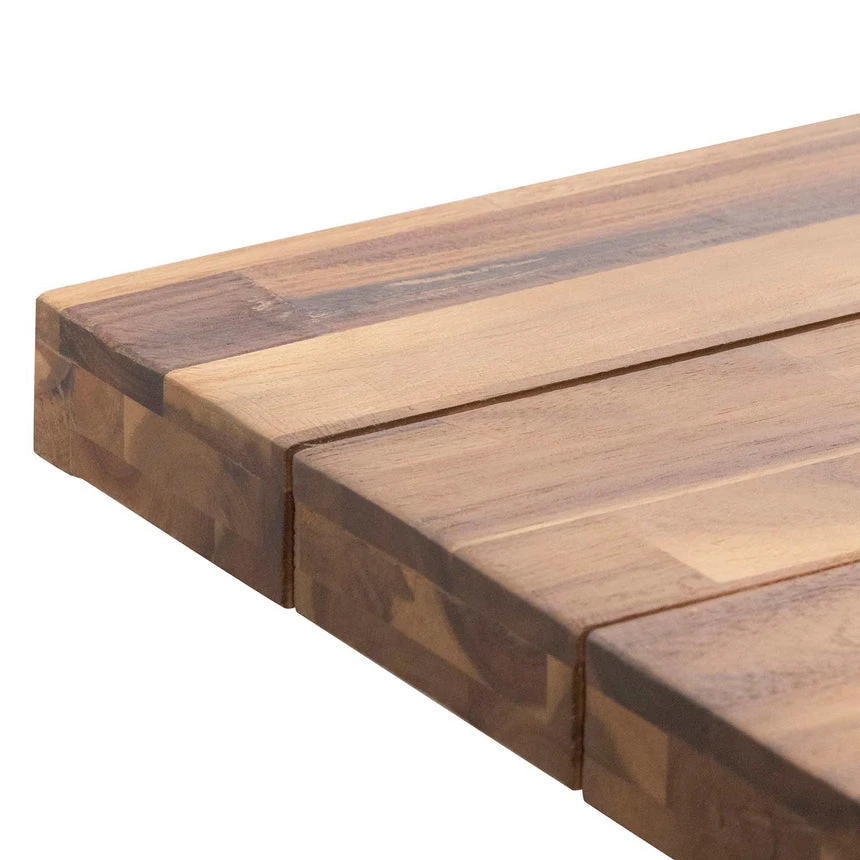 2.5m Outdoor Dining Table - Natural Top And White Base - Image 6