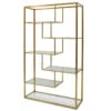 1.2m Glass Shelving Unit - Gold Frame