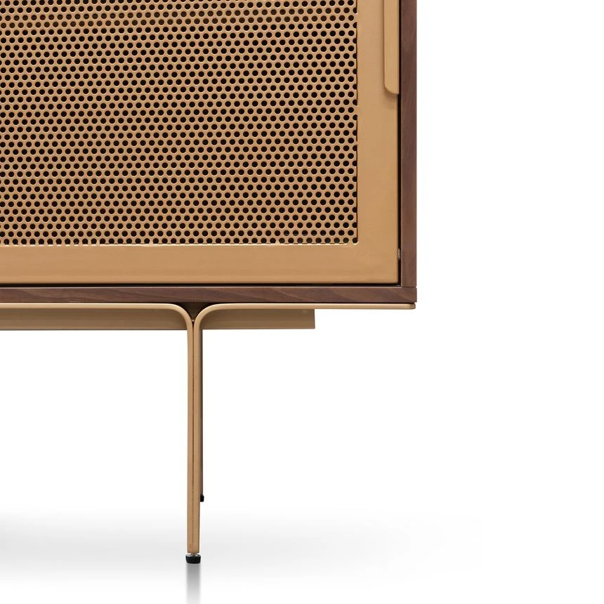 1.45m Walnut Buffet Unit - Brass 9 1.45m Walnut Buffet Unit - Brass - Image 9