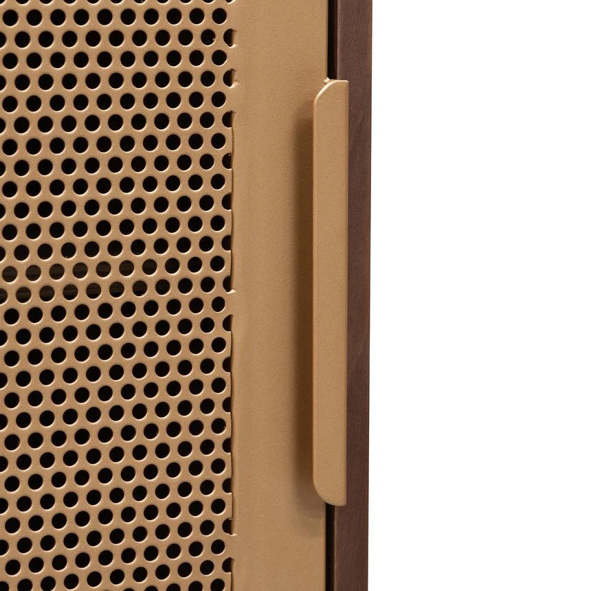 1.45m Walnut Buffet Unit - Brass 7 1.45m Walnut Buffet Unit - Brass - Image 7