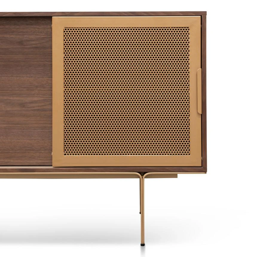 1.45m Walnut Buffet Unit - Brass 8 1.45m Walnut Buffet Unit - Brass - Image 8