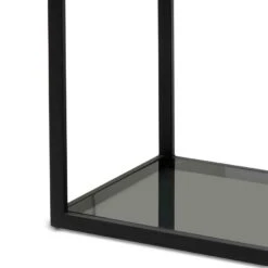 1.2m Grey Glass Shelving Unit - Black Frame -Calibre Furniture Sales Store DT6389 KS Elle 1.2m Grey Glass Shelving Unit Black Frame 10 860x db9ed900 ae61 4afd 930b 3459503632e6