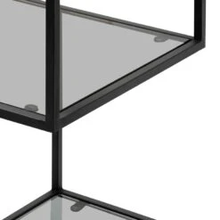 1.2m Grey Glass Shelving Unit - Black Frame -Calibre Furniture Sales Store DT6389 KS Elle 1.2m Grey Glass Shelving Unit Black Frame 4 860x ed19844b 1f8f 4666 9f92 fdaaaf135c5b