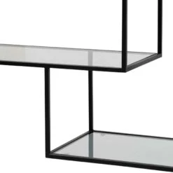 1.2m Grey Glass Shelving Unit - Black Frame -Calibre Furniture Sales Store DT6389 KS Elle 1.2m Grey Glass Shelving Unit Black Frame 9 860x 40ed46c7 ea04 4237 83a6 0f2b84c9ac34