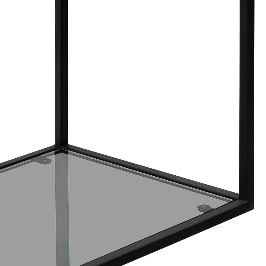 Grey Glass Small Shelving Unit - Black Frame - Image 8