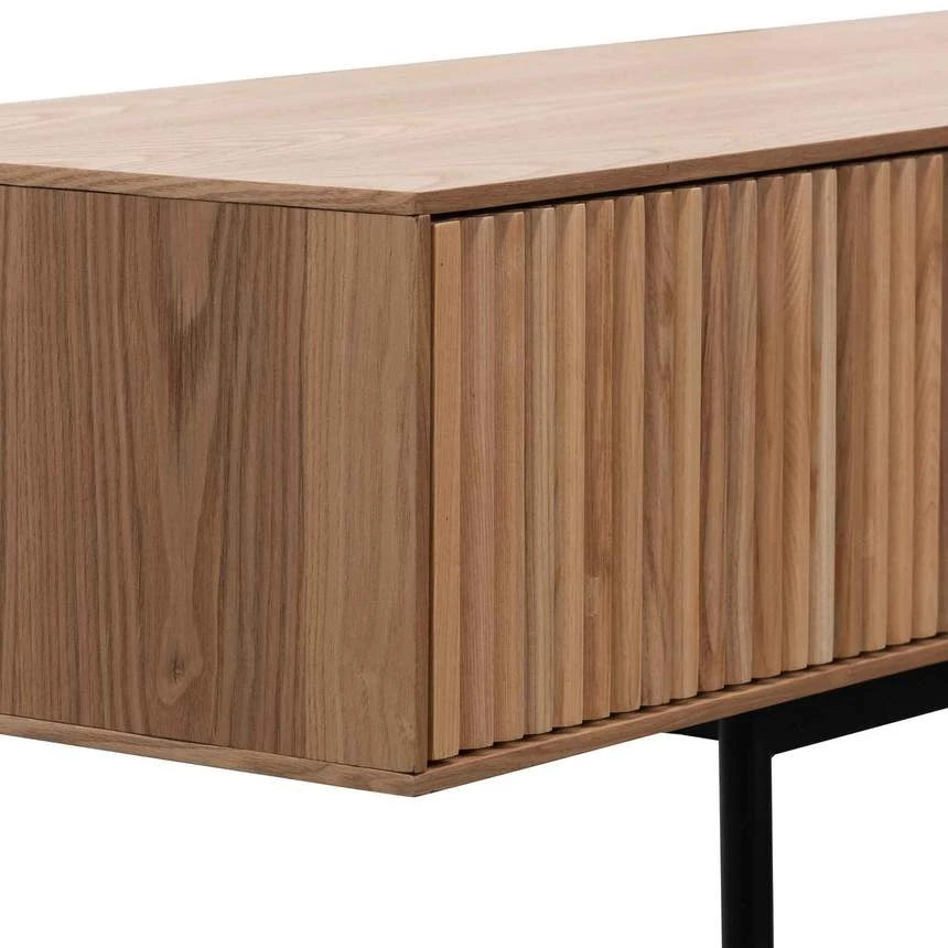 120cm Console Table - Natural With Black Legs - Image 7