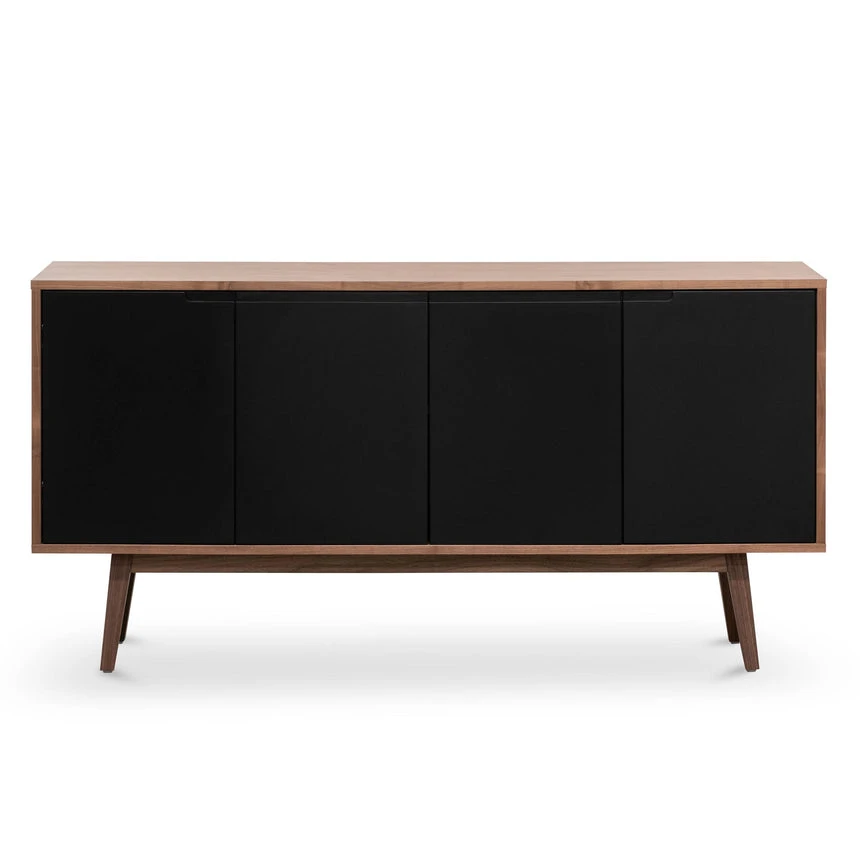 1.6m Sideboard Buffet Unit - Walnut With Black Doors - Image 2