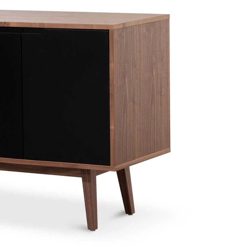 1.6m Sideboard Buffet Unit - Walnut With Black Doors - Image 4