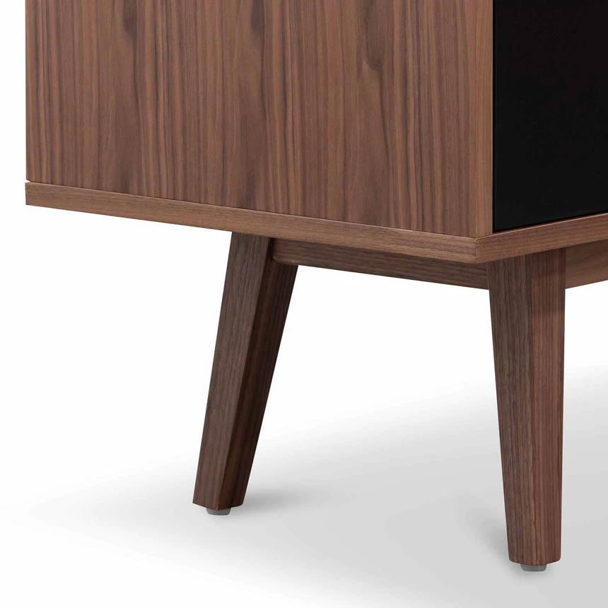 1.6m Sideboard Buffet Unit - Walnut With Black Doors - Image 7