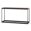 140cm Console Table In Dark Natural - Black Frame
