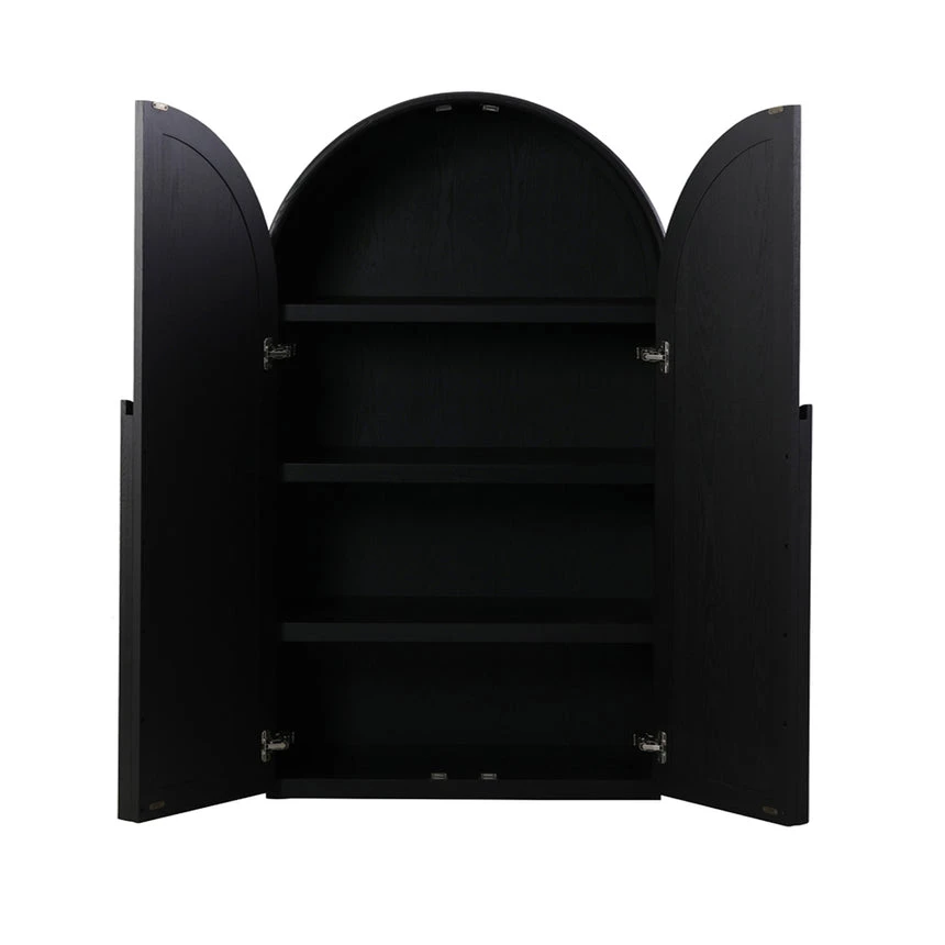 150cm (H) Ash Curve Cabinet - Full Black 3 150cm (H) Ash Curve Cabinet - Full Black - Image 3