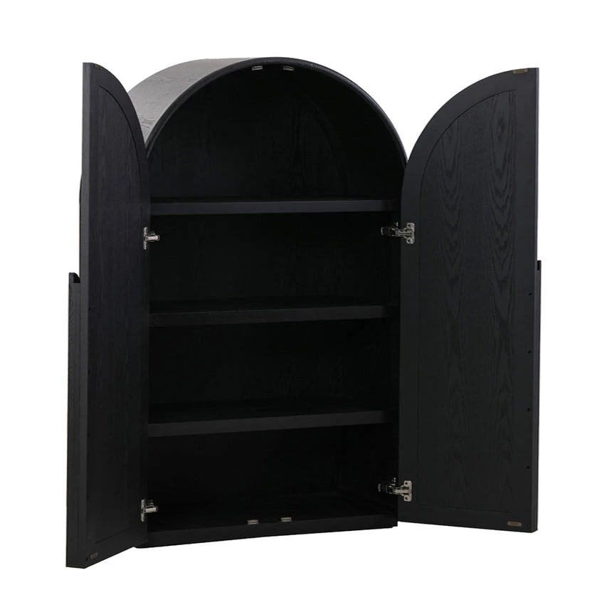 150cm (H) Ash Curve Cabinet - Full Black 4 150cm (H) Ash Curve Cabinet - Full Black - Image 4
