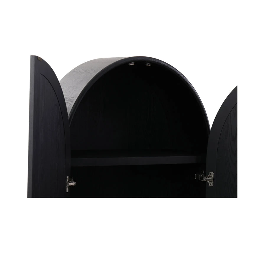 150cm (H) Ash Curve Cabinet - Full Black 6 150cm (H) Ash Curve Cabinet - Full Black - Image 6