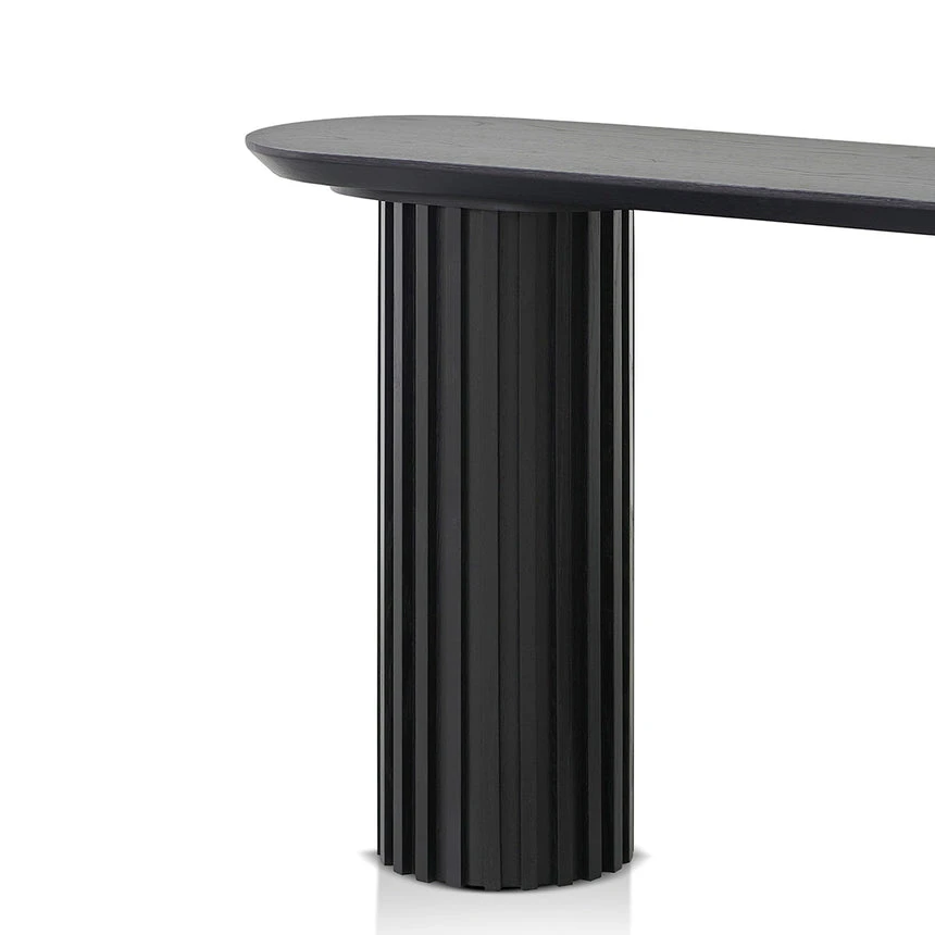 1.4m Console Table - Black Oak - Image 4