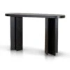 1.3m Pill Shape Console Table - Textured Espresso Black