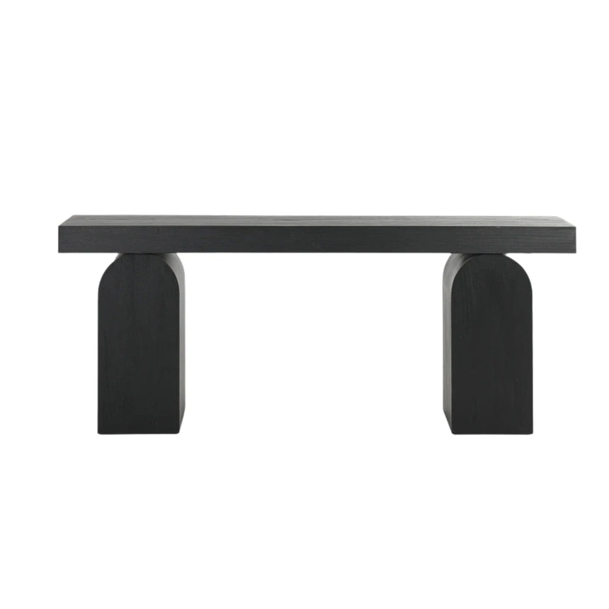1.55m New Elm Console Table - Full Black - Image 2