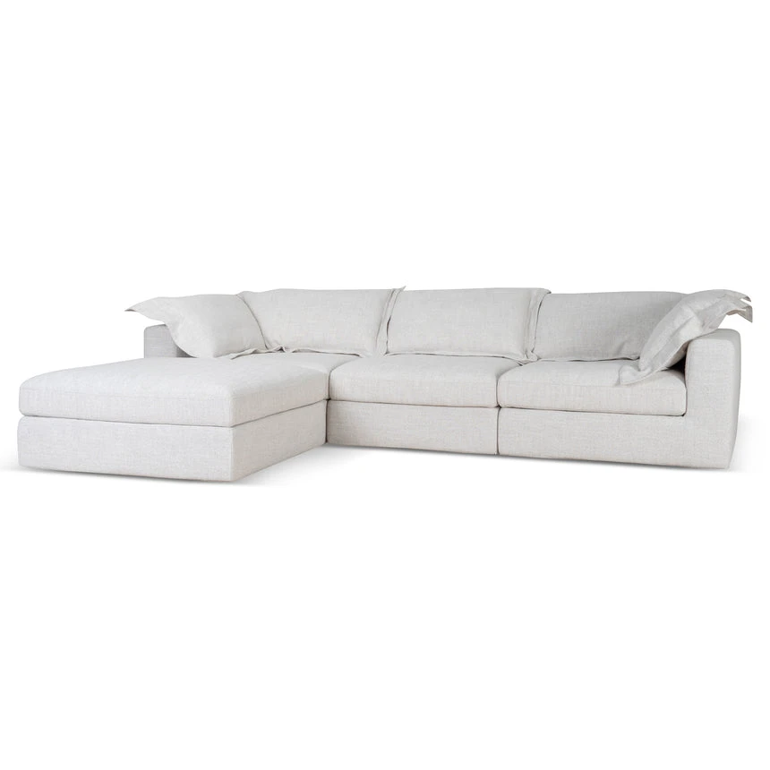 3 Seater Chaise Sofa - Silver Grey