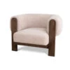 Walnut Armchair - Blush Linen