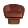 Fabric Swivel Armchair - Red Bronze